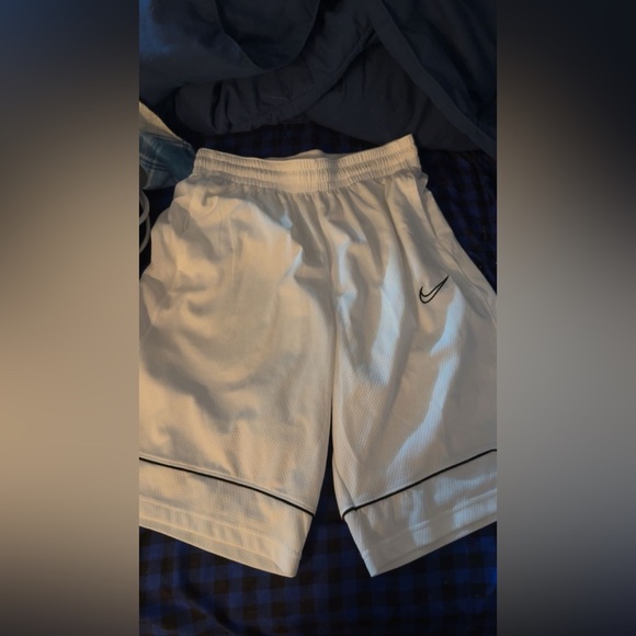 Nike White Mesh Shorts with Black Accents - Picture 1 of 1